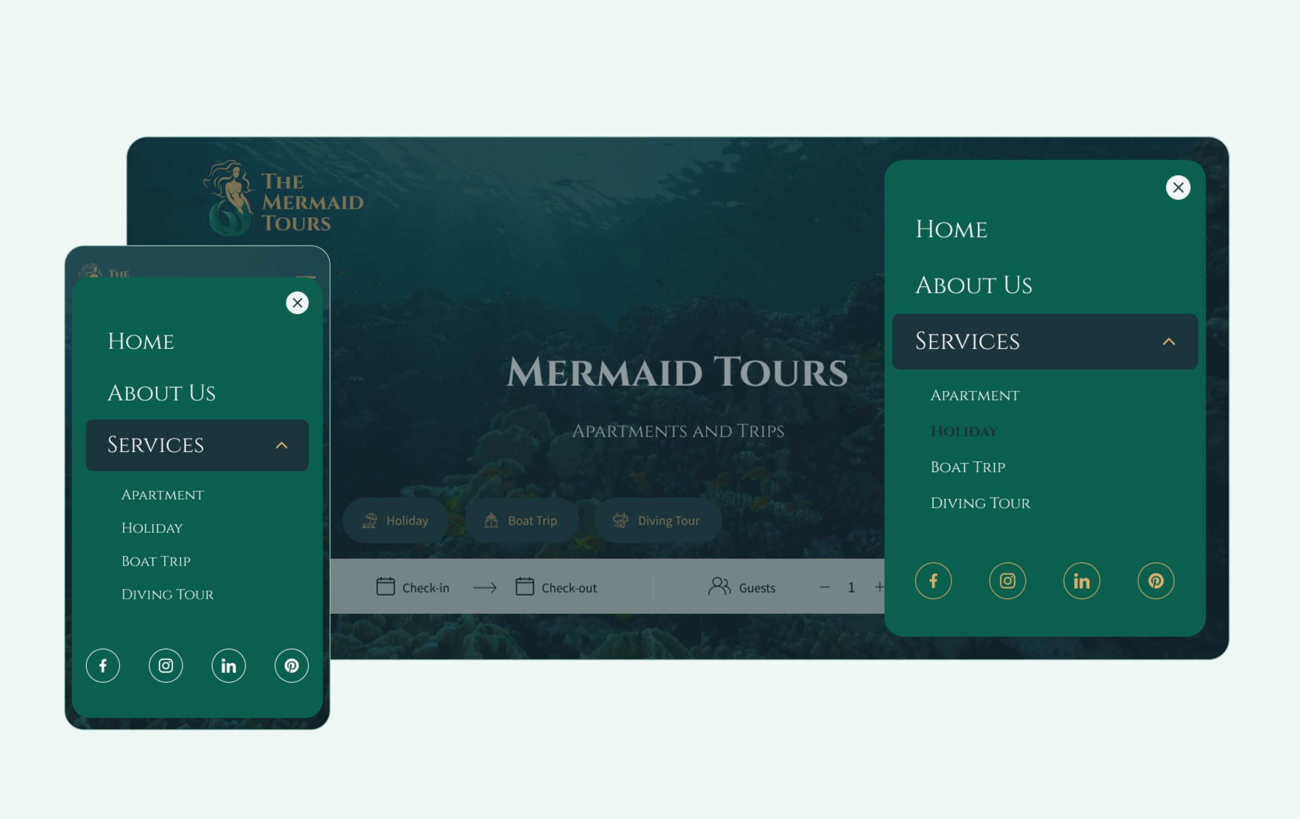 Altum Software - The Mermaid Tours sidebar menu