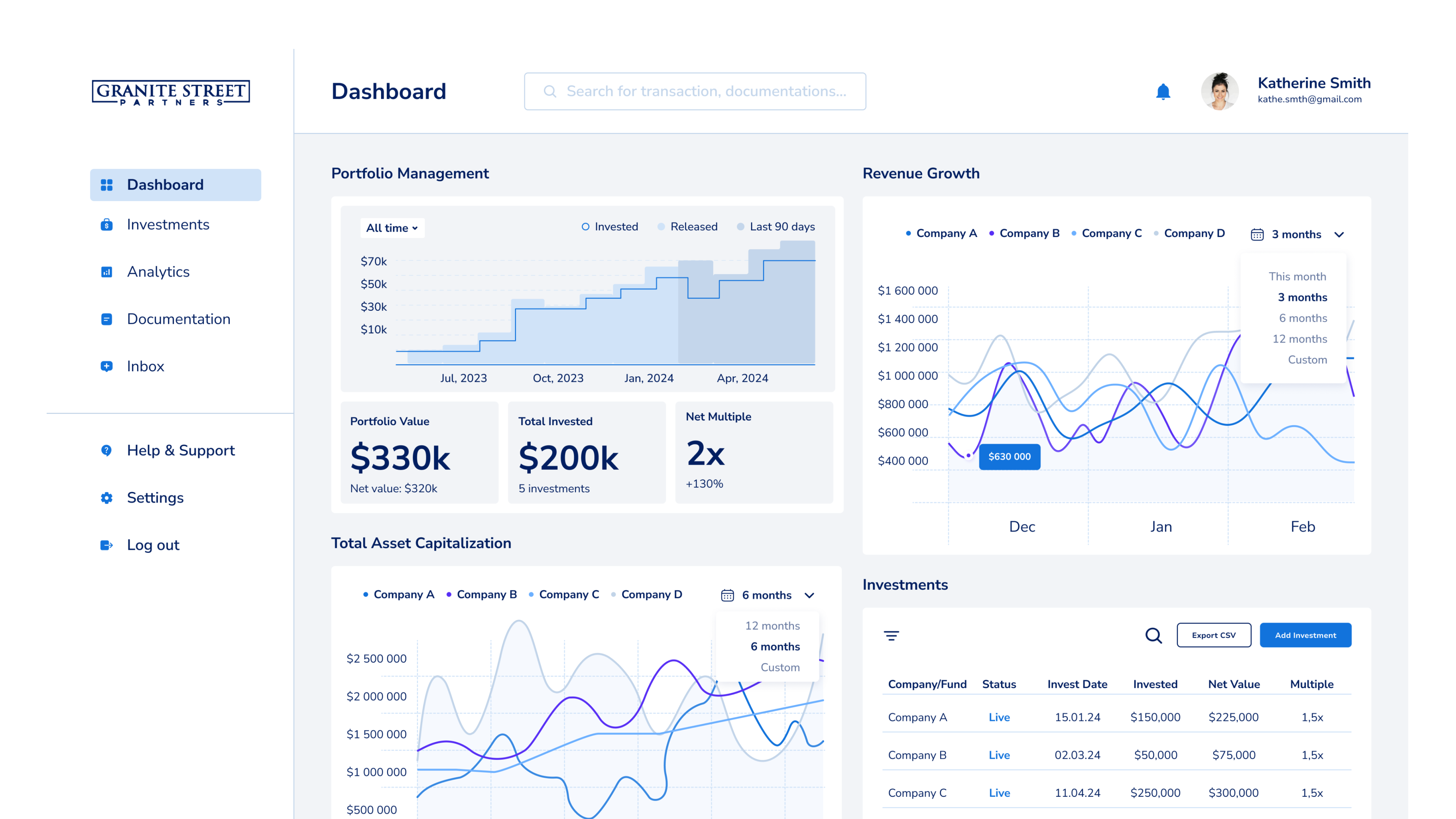 Altum Software - Investment Platform Dashboard